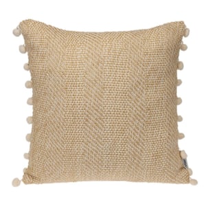 20 x 20 Transitional Woven Beige Square 18 in. x 18 in. Pillow