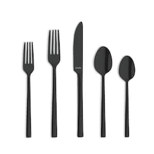 Dallas Stainless Steel Flatware Set, 20-Pieces Black, Service Set for 4