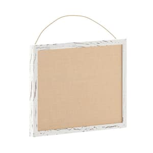 White Washed 18 in. W x 24 in. H Bulletin Board