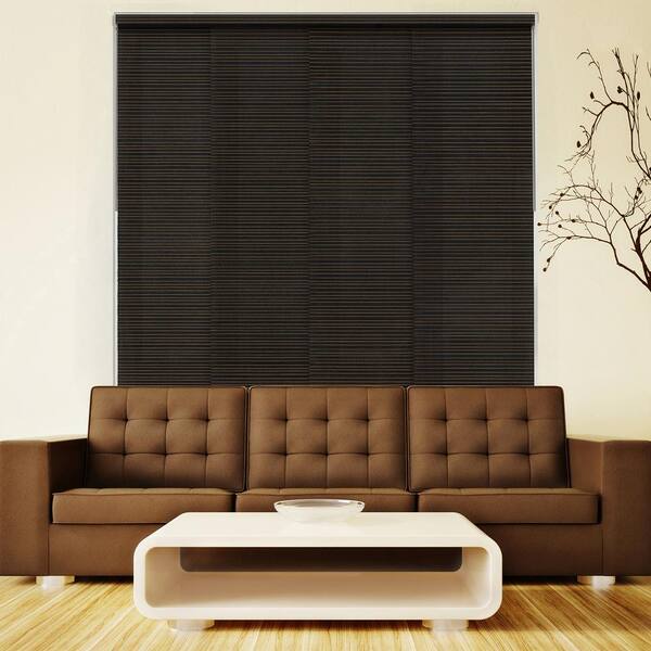 Chicology Panel Track Blinds Tuscany Black  Cordless Light Filtering Adjustable with 22 in Slats Up to 80 in. W x 96 in L