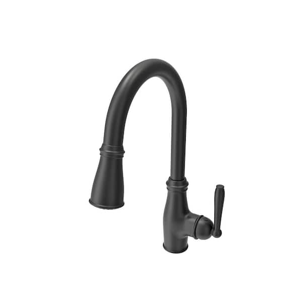 Belsena 2.0 Single Handle Pull Down Sprayer Kitchen Faucet in Matte Black