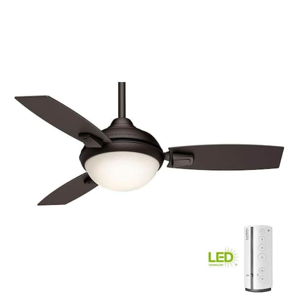 Verse 44 in. Maiden Bronze Indoor/Covered Outdoor Ceiling Fan with LED Light Kit and Handheld Remote
