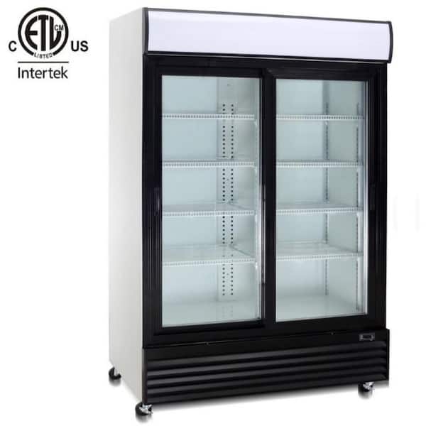 Cooler Depot 51.5 in. W 31.2 cu. ft. Commercial Refrigerator Merchandiser with Two Sliding Glass Door in White Coated Steel
