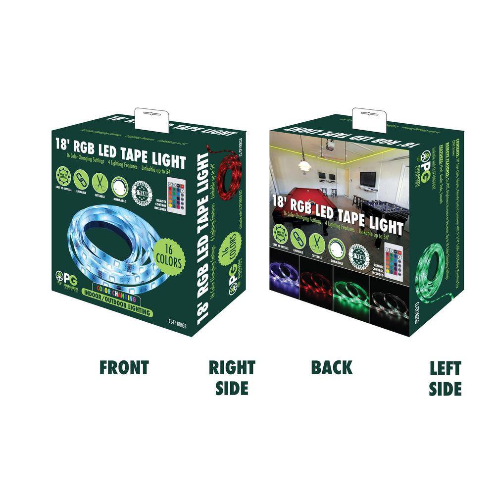 18ft Multi-Color LED Tape Light with Remote Control