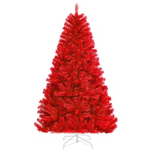 6 ft. Red Unlit Artificial Classic Christmas Tree