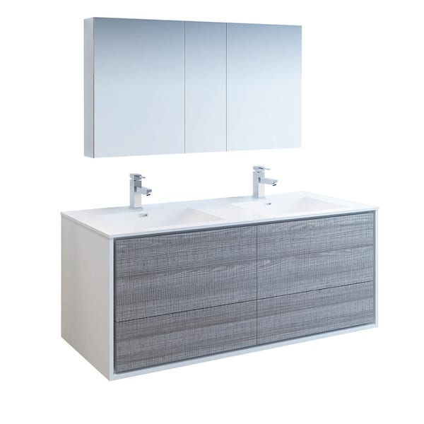Fresca Catania 48 In Modern Double, Home Depot Double Vanity 48