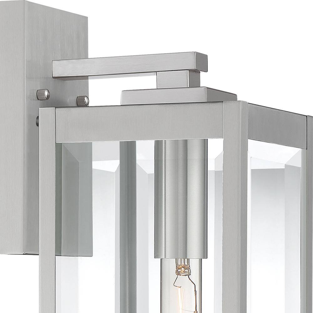 17" Stainless Steel Dimmable Outdoor Lantern with Clear Glass