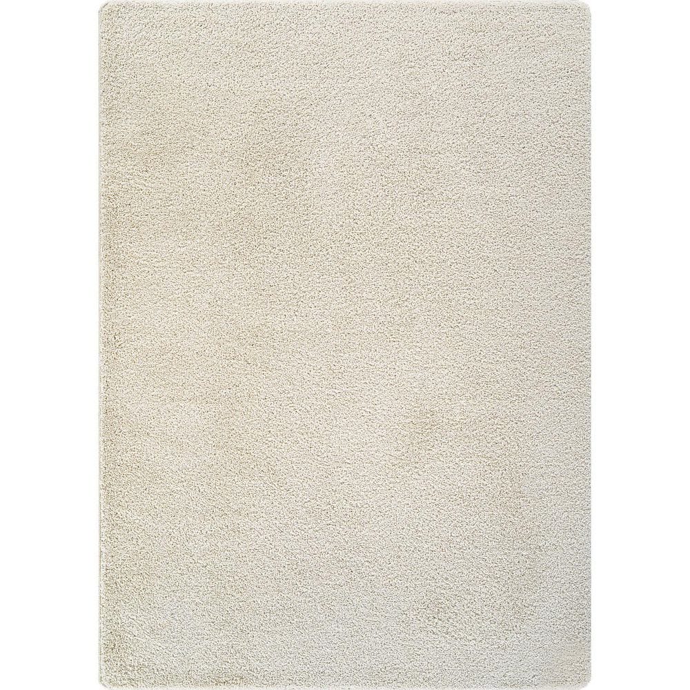 Beverly Rug 9 ft. x 12 ft. Bone Silky Solid Plus Thick Pile Non Slip ...