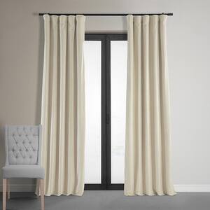 Neutral Ground Velvet Rod Pocket Blackout Curtain - 50 in. W x 120 in. L (1 Panel)