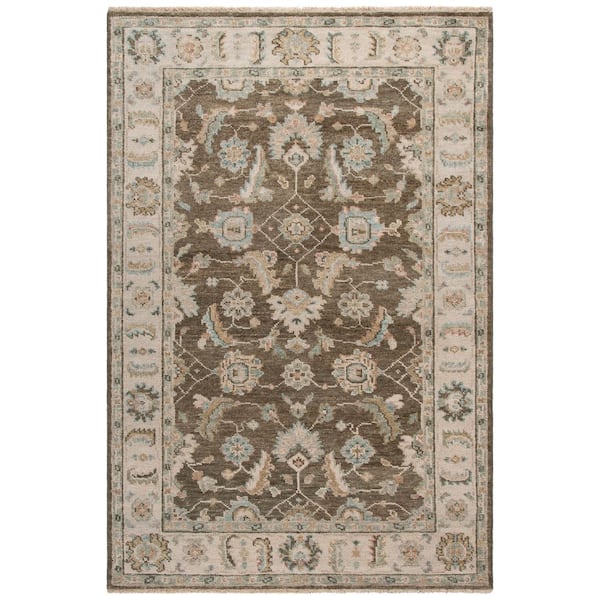 Samarkand 6 ft. x 9 ft. Beige/Brown Floral Oriental Area Rug