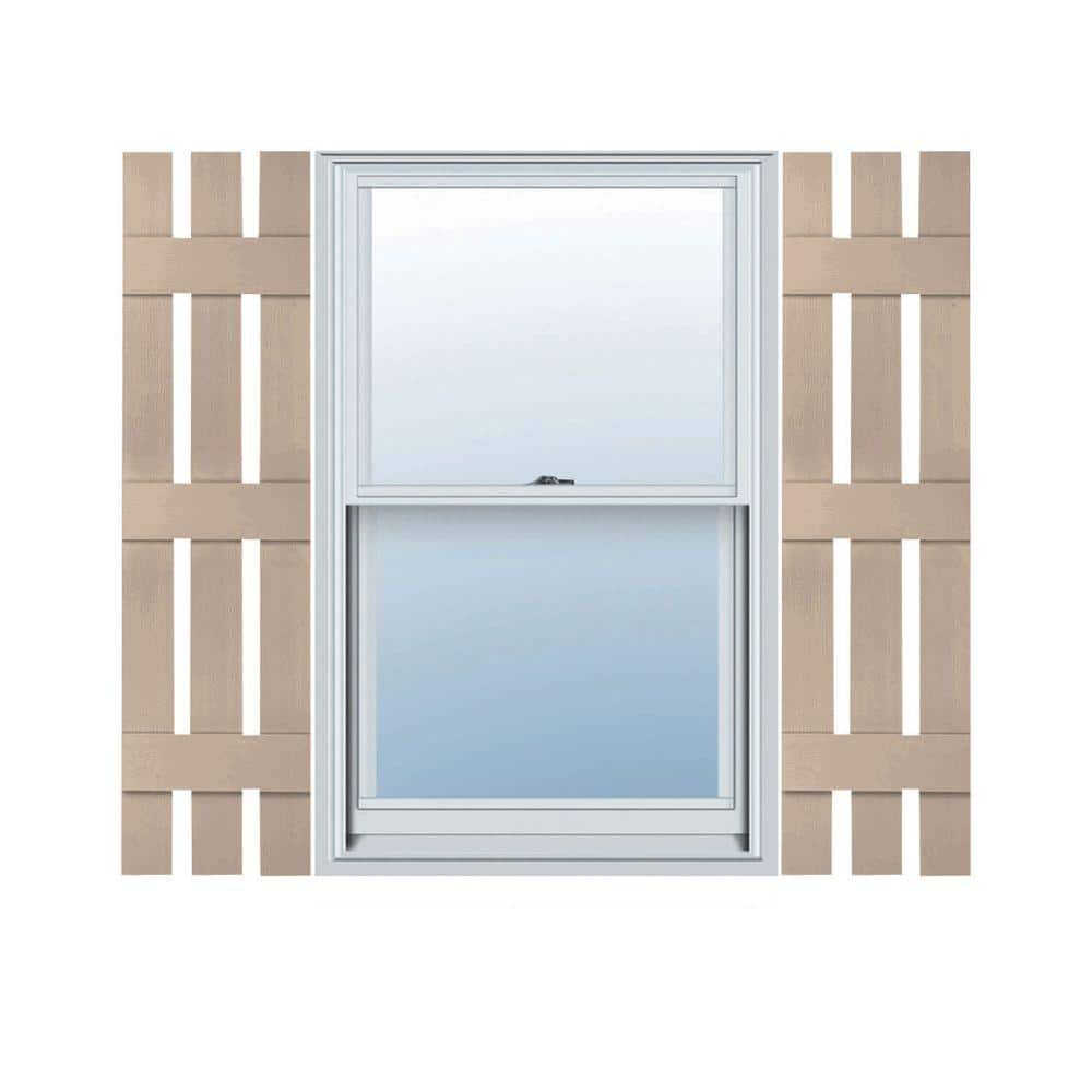 12" x 55" Wicker Vinyl Board and Batten Exterior Shutters