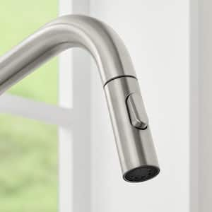 Gibbon Single-Handle Pull-Down Sprayer Kitchen Faucet in Stainless Steel