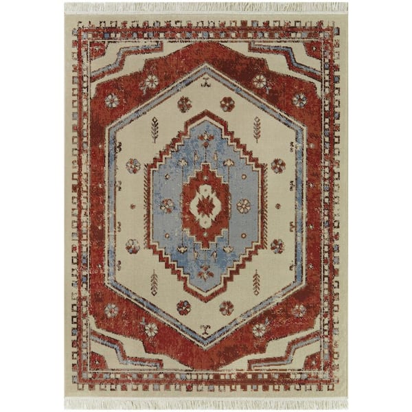 BALTA Penrose Burnt Orange 8 ft. x 10 ft. Medallion Area Rug 3100908