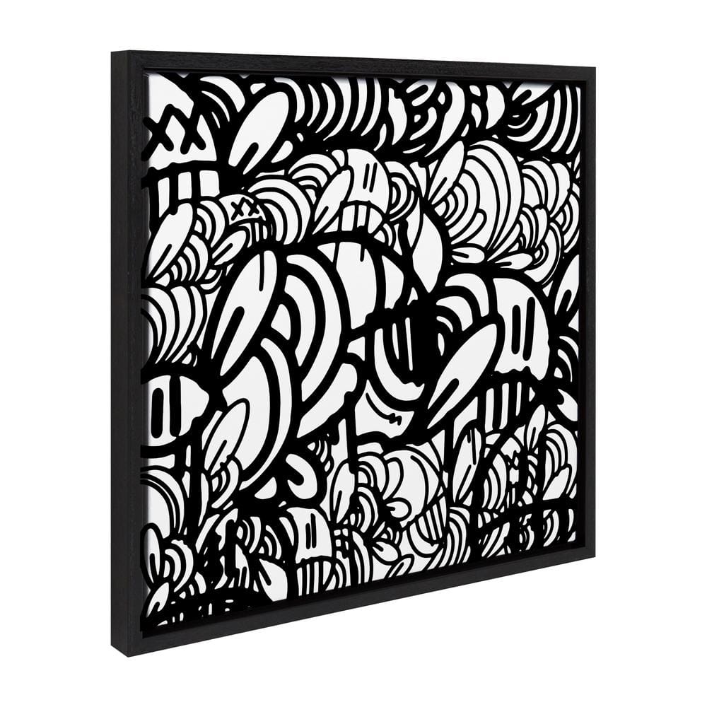 Black and White Abstract Motivational Canvas Print, 22x22