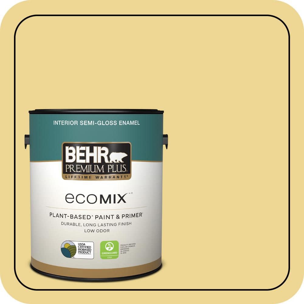 1 gal. #370D-4 Mustard Seed Semi-Gloss Enamel EcoMix Plant-Based Interior Paint & Primer price history on PriceWatchPro