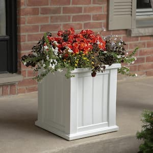 Cape Cod 16 in. Square Self-Watering White Polyethylene Planter