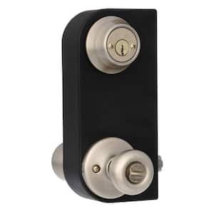 Tylo Antique Brass Exterior Entry Door Knob and Double Cylinder Deadbolt Combo Pack