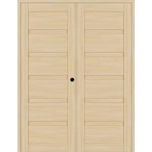 Louver 48 in. x 79.375 in. Left Active Loire Ash Wood Composite Double Prehung Interior Door