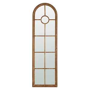 23.8in.x78.9in. Semi-circular Elongated Mirror, Classic Architectural Style Solid Fir Interior Decoration