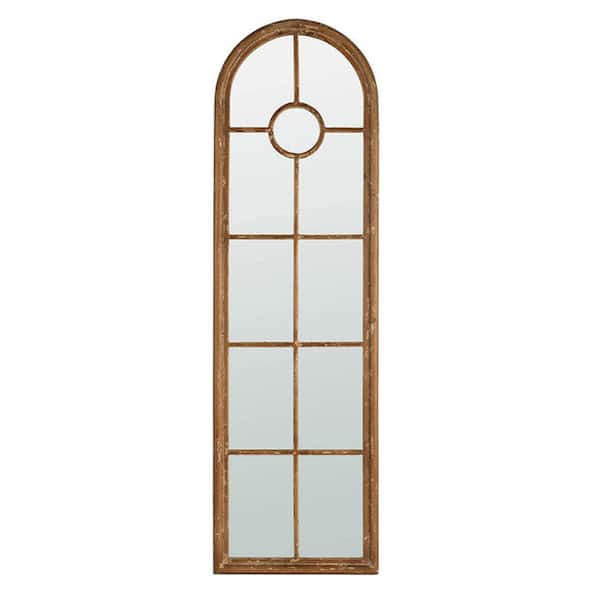 Unbranded 23.8in.x78.9in. Semi-circular Elongated Mirror, Classic Architectural Style Solid Fir Interior Decoration