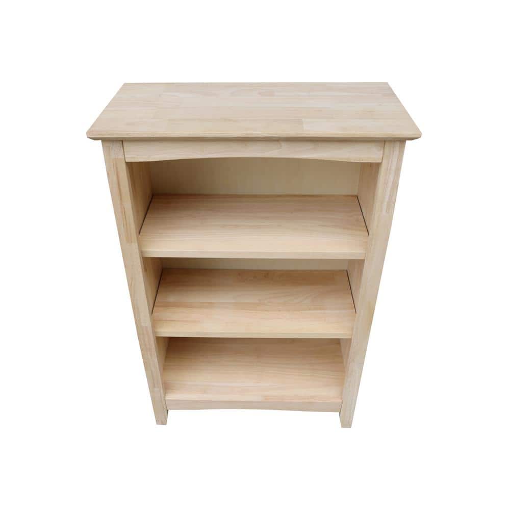 Adjustable Solid Parawood Shaker Bookcase, 42 in Brown