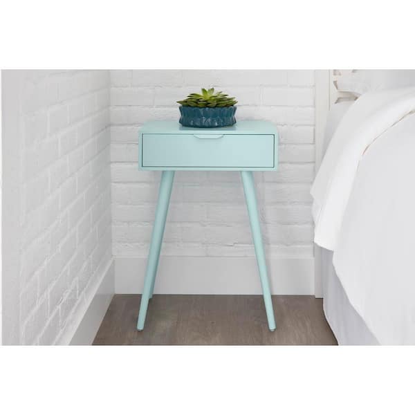 StyleWell Amerlin 1 Drawer Seafoam Blue Wood Nightstand (18 in W. X 26 in H.)