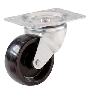 2-1/2 in. Black Polypropylene and Steel Swivel Plate Caster with 175 lb. Load Rating