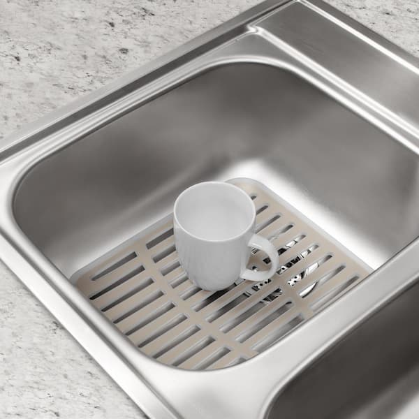 OXO 12.25-in x 11.25-in Back Center Drain Silicone Sink Mat at