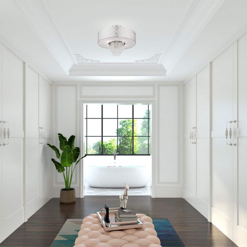 Allendale 4-Light Polished Chrome Crystal Semi-Flush Mount