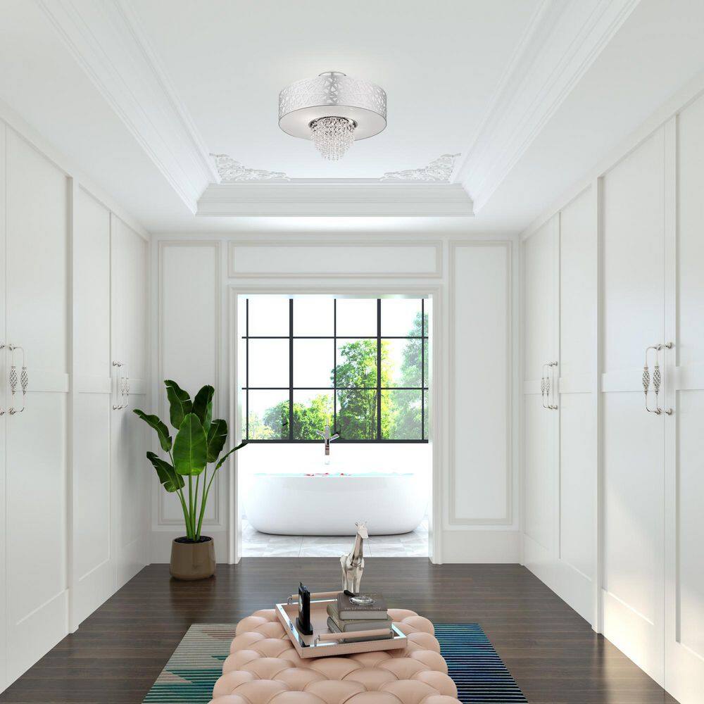 Allendale 4-Light Polished Chrome Crystal Semi-Flush Mount