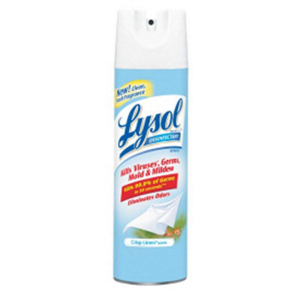 Lysol 19 Oz Crisp Linen Disinfectant Spray 79329 The Home Depot 0283