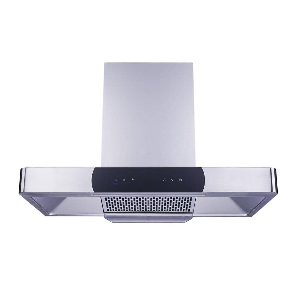 Winflo 36 in. 900 CFM Ducted Wall Mount Range Hood in Stainless Steel
