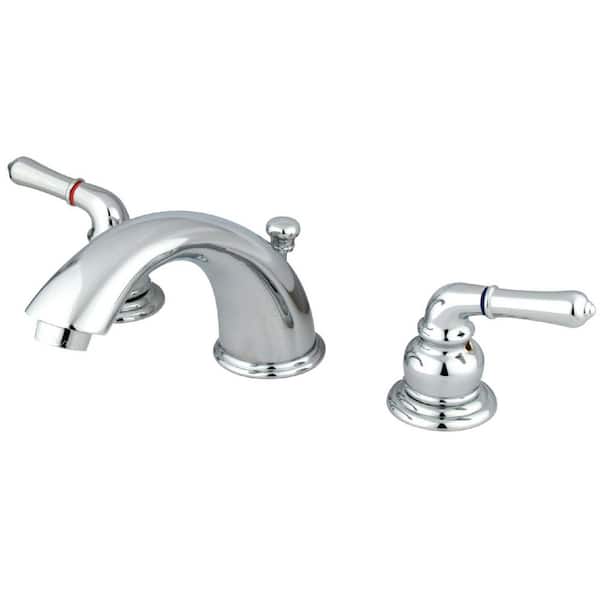 Kingston Brass Magellan 2-Handle 8 in. Widespread Bathroom Faucets with Plastic Pop-Up in Polished Chrome