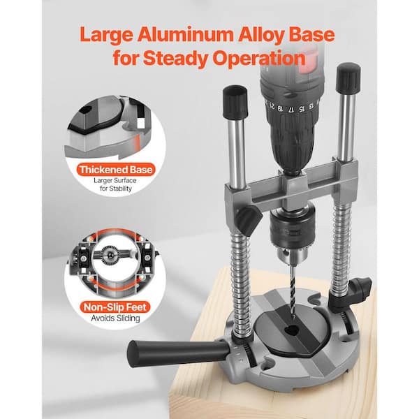 Multiple Angle Drill Guide, Portable Precision Drill Stand with Chuck