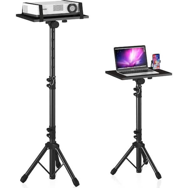OBJLGEV Adjustable Projector Laptop Stand Tripod with Gooseneck Phone Holder for Office Home Stage Studio DJ Racks 23-46 in.