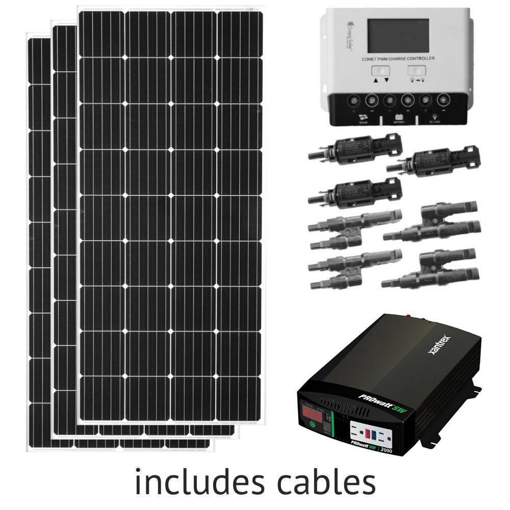 Grape Solar 600-Watt Off-Grid Solar Kit with A/C Inverter GS-600-KIT ...