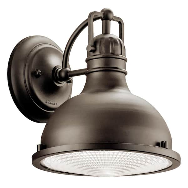 KICHLER Hatteras Bay 9.5 in. 1-Light Olde Bronze Outdoor Hardwired Barn Sconce with No Bulbs Included (1-Pack)