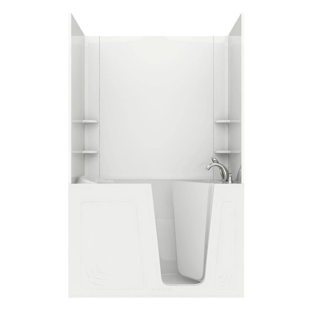 Rampart 5 ft. Walk-in Non-Whirlpool Bathtub with Easy Up Adhesive Wall Surround in White price history on PriceWatchPro