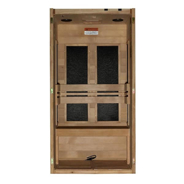 Maxxus Yoga Series 1-2 Person Indoor Wood Infrared Sauna with Red