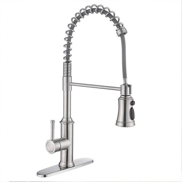 ruiling Spring Single Handle Pull Out Sprayer Kitchen Faucet Deckplate ...