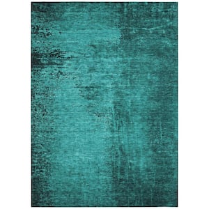 Chantille ACN554 Teal 8 ft. x 10 ft. Machine Washable Indoor/Outdoor Geometric Area Rug