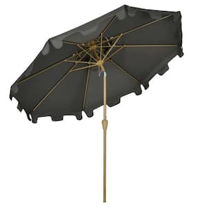 9 ft. Polyester Patio Market Umbrella in Dark Gray
