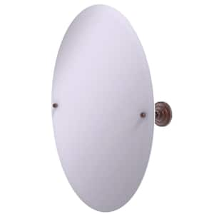 Prestige Que New Frameless Oval Tilt Mirror with Beveled Edge in Antique Copper