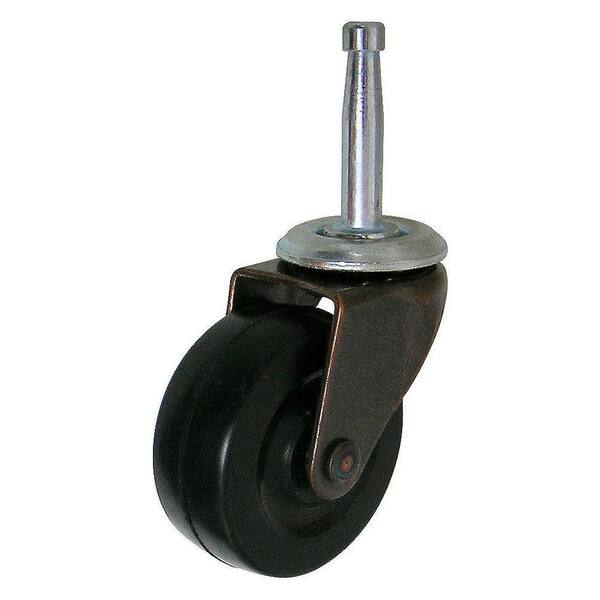 Richelieu Hardware 2 in. (51 mm) Black and Copper Non-Braking Swivel Stem Caster with 88 lb. Load Rating