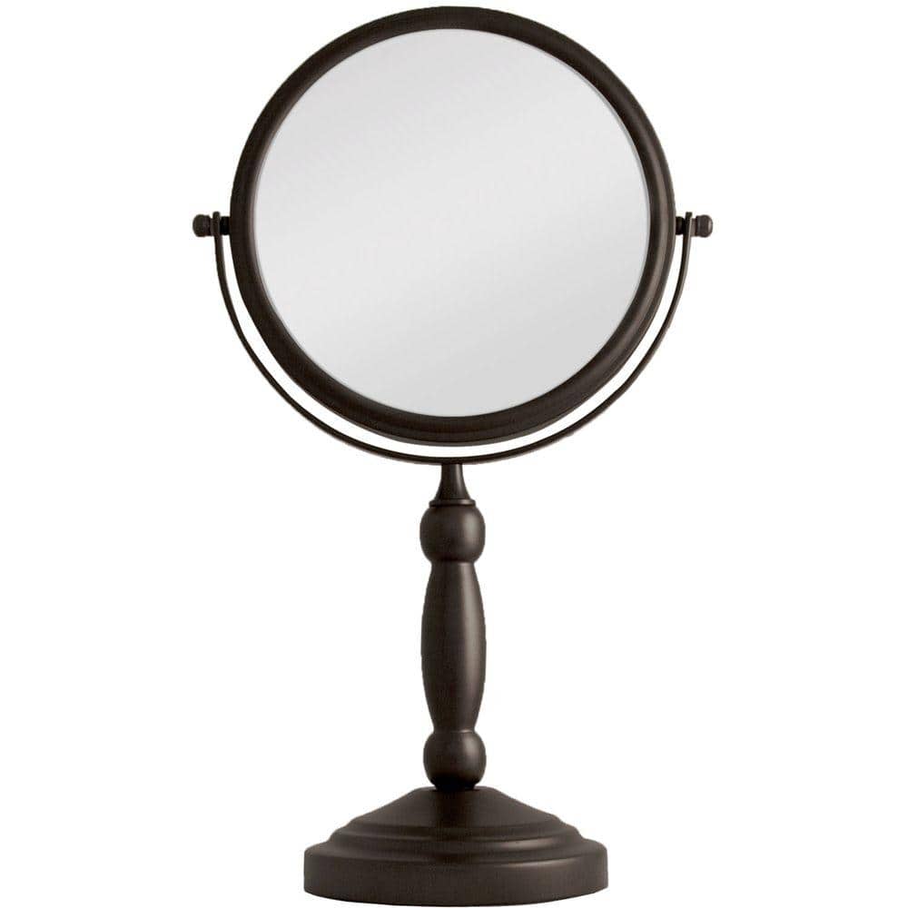 Elegant Round Countertop Vanity Mirror in Oil-Rubbed Bronze Finish