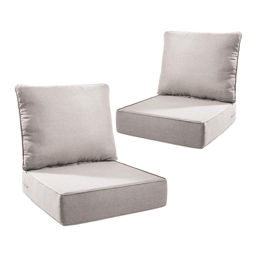 Duraolex 24 in. W x 24 in. D x 6 in. Thick Square 4-Piece Deep Seating Outdoor Lounge Chair Olefin Cushion in Beige price history on PriceWatchPro
