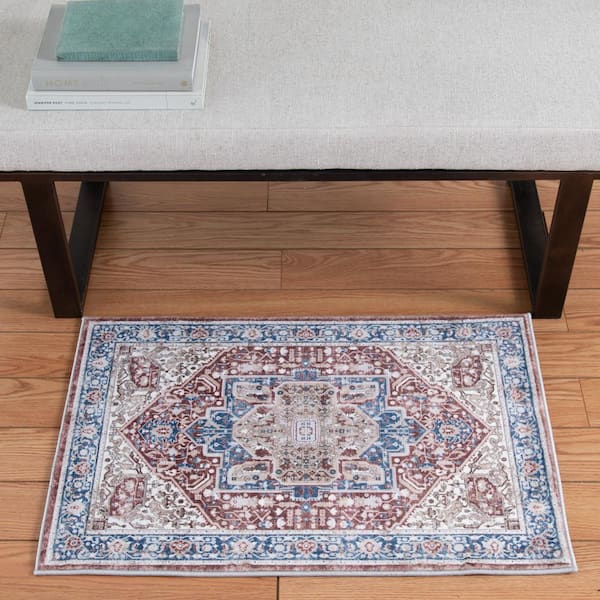 Silky Medallion Red 2 ft. x 3 ft. Scatter Area Rug