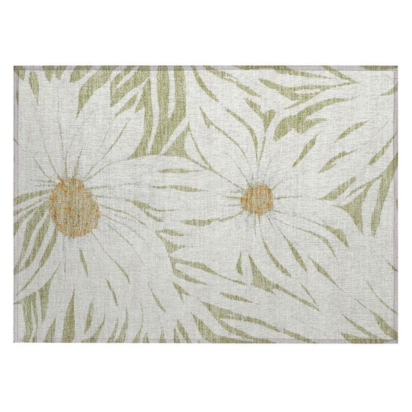 Chantille Machine Washable Indoor/Outdoor Abstract ACN2263 Aloe 1 ft. 8 in. x 2 ft. 6 in. Accent Rug