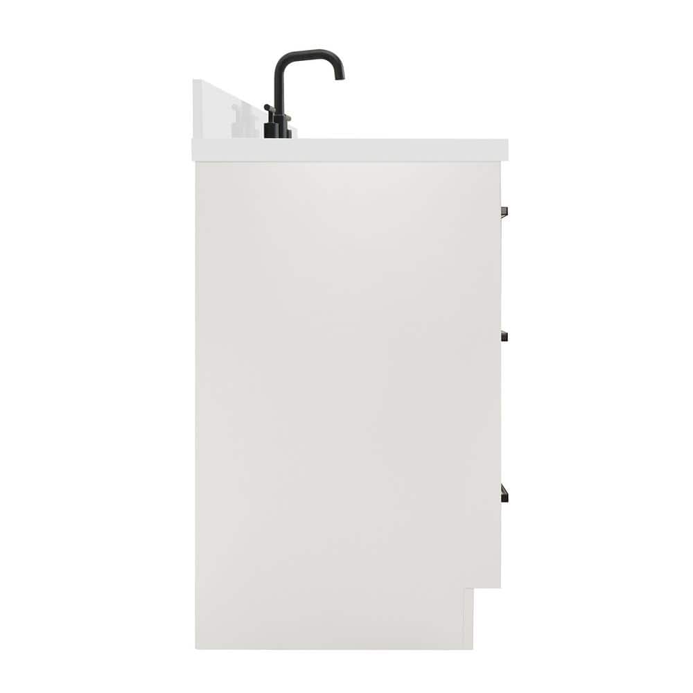 Kelly 67" White Wood Single Sink Vanity with Quartz Top