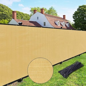 5 ft. x 50 ft. Sand 150 GSM HDPE Privacy Fence Screen Garden Fence